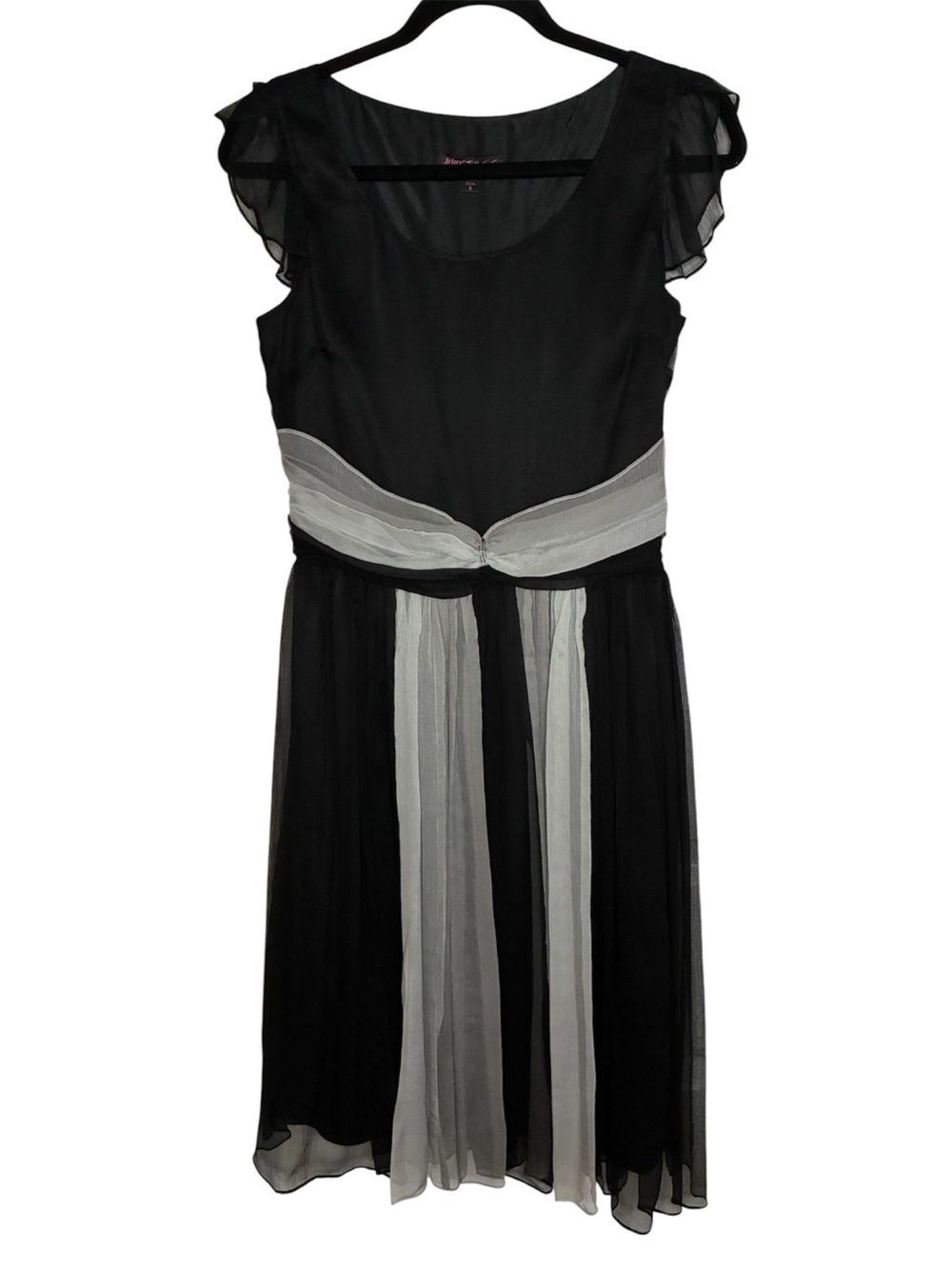 Betsey Johnson Dress Women’s 8 100% Silk Colorblock Chiffon LIKE NEW!
